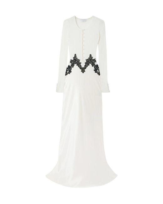 Gabriela Hearst White Kerry Lace Trimmed Dress