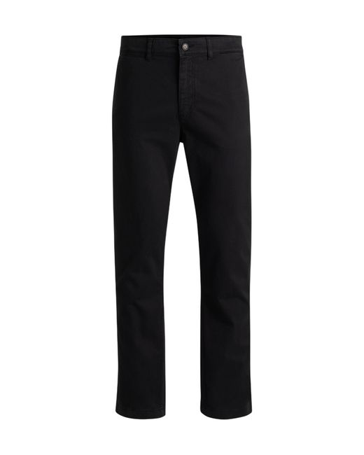 Boss Black Button-Fly Trousers for men