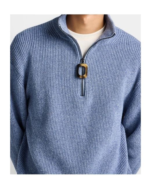 J.W. Anderson Blue Jw Anderson Ribbed Half-Zip Knitted Sweater for men