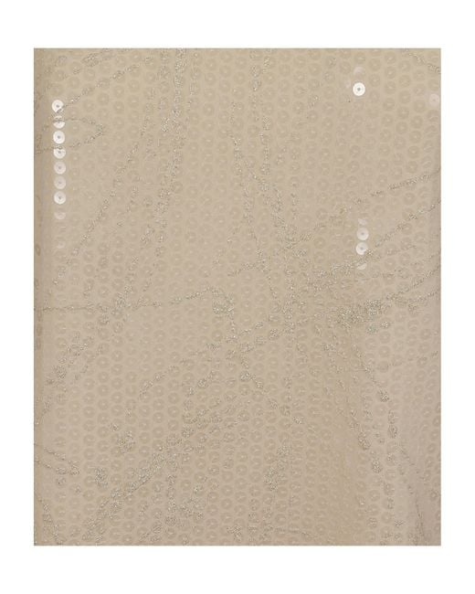Peserico Natural Georgette Top With Sequin Embroidery