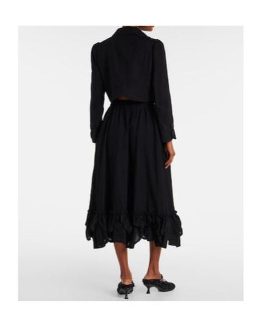 Comme des Garçons Black Wool-Blend Midi Skirt