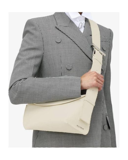 McQueen White T-Bar Sling Crossbody Bag