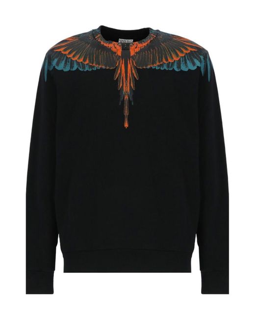 Marcelo Burlon Black County Of Milan Wings Printed Crewneck Sweatshirt for men