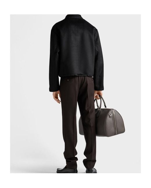 Prada Black Wool And Cashmere Blouson Jacket for men