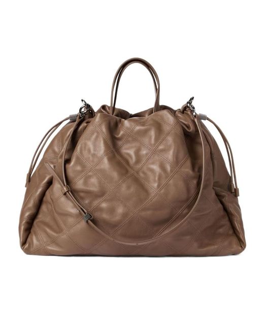 Brunello Cucinelli Brown Mellow Large Tote Bag