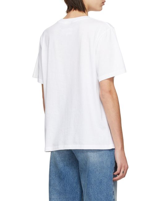 MM6 by Maison Margiela White Logo-Print Short-Sleeve T-Shirt