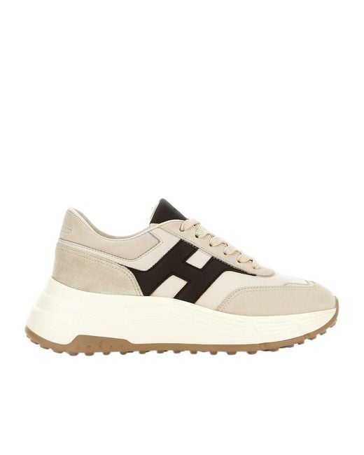 Hogan White Hi-Fi Lace-Up Sneakers