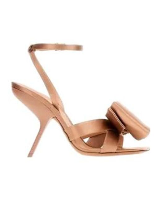 Ferragamo Brown Bow-Detailed Anle-Strap Heeled Sandals