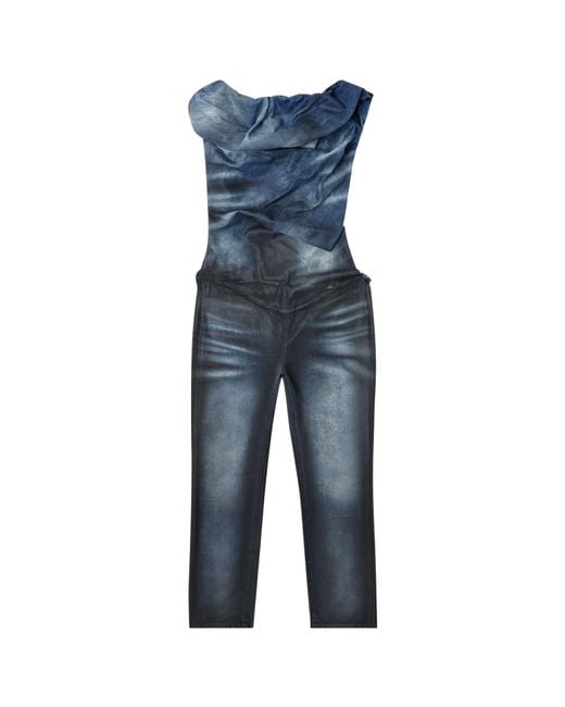 DIESEL Blue De-Clodia-Fsg Denim Jumpsuit