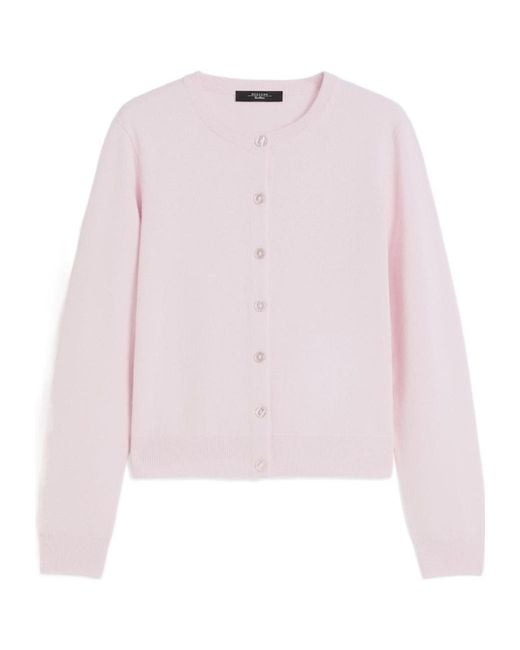 Weekend by Maxmara Pink Wool And Cashmere Cardigan