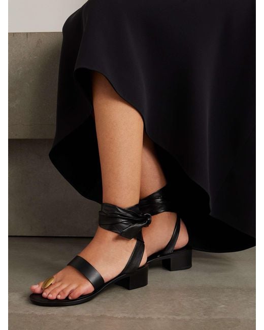 The Row Black Open-Toed High-Heeled Sandals
