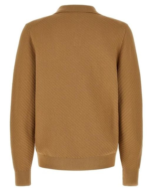 Boss Brown H-Lomarino Textured Polo Shirt for men