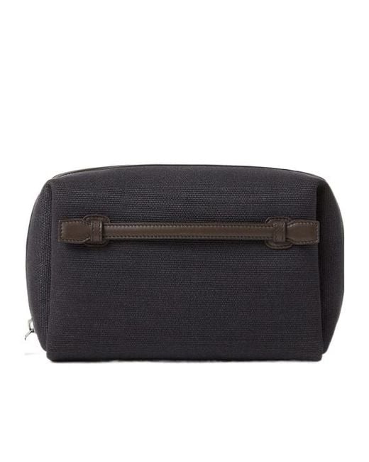 Loro Piana Black Medium Extra Travel Pouch for men