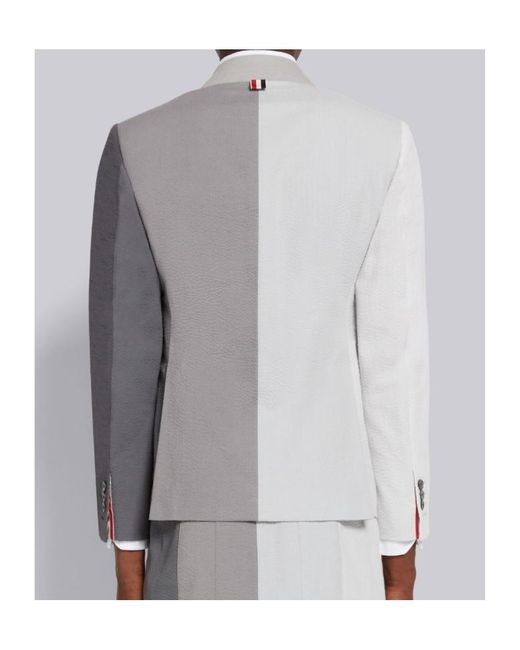 Thom Browne Gray Gradient Colour-Block Trompe L'Oeil-Effect Sport Coat Jacket for men