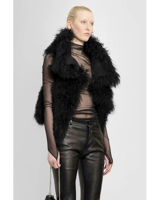 Ann Demeulemeester Black Bereta Shearling Waistcoat