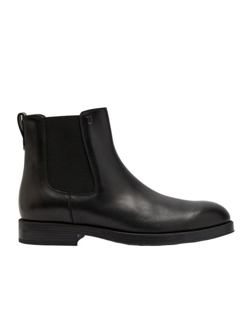 Tod's Black Leather Chelsea Boots for men