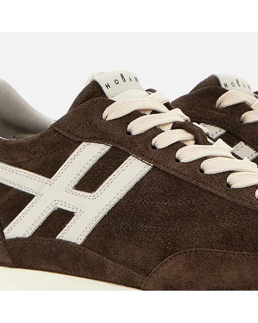 Hogan Brown H699 Suede Sneakers