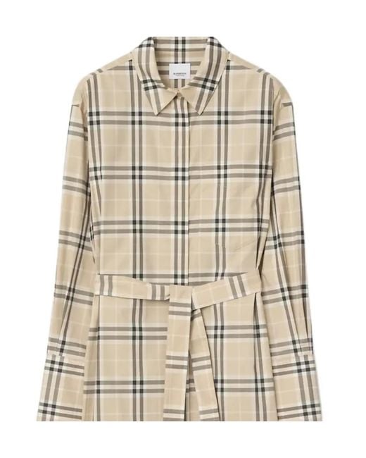Burberry Natural Check Stretch Cotton Shirt Dress