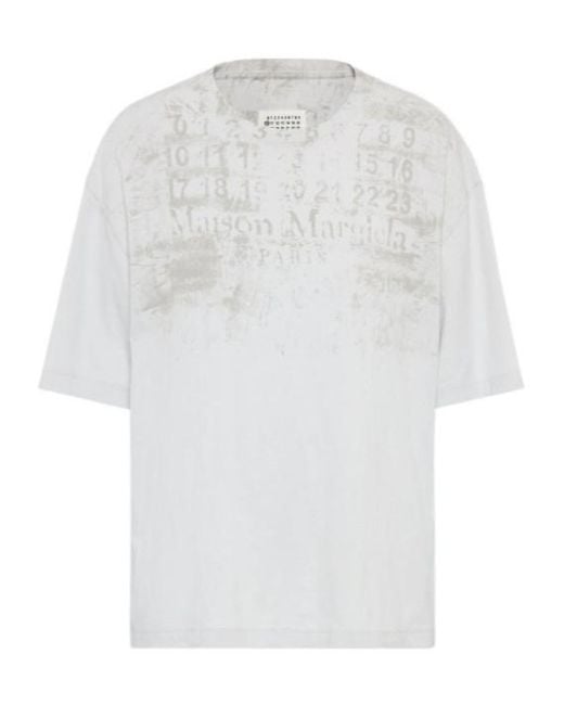Maison Margiela White Numeric Cotton T-Shirt for men