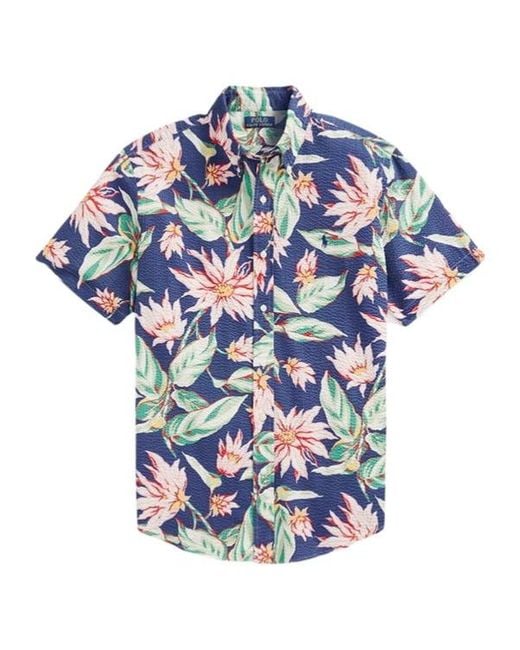 Polo Ralph Lauren Blue Short-Sleeved Shirt for men
