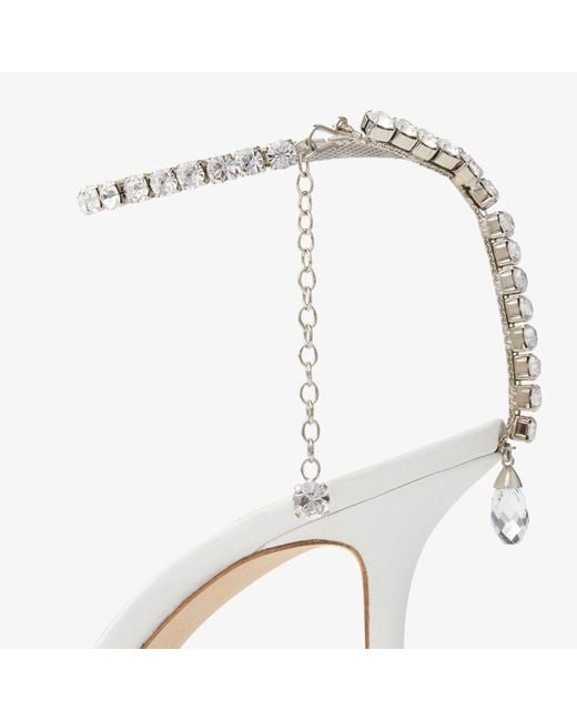Jimmy Choo White Saeda 85 Pointed Toe Pumps