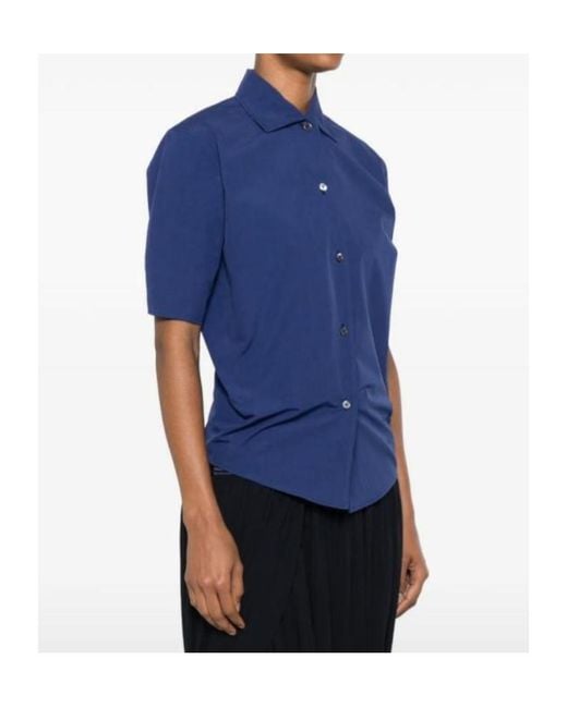 Jil Sander Blue Technical Faille Shirt