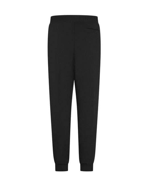 Zegna Black Logo Detail Elasticated Waistband Pants for men