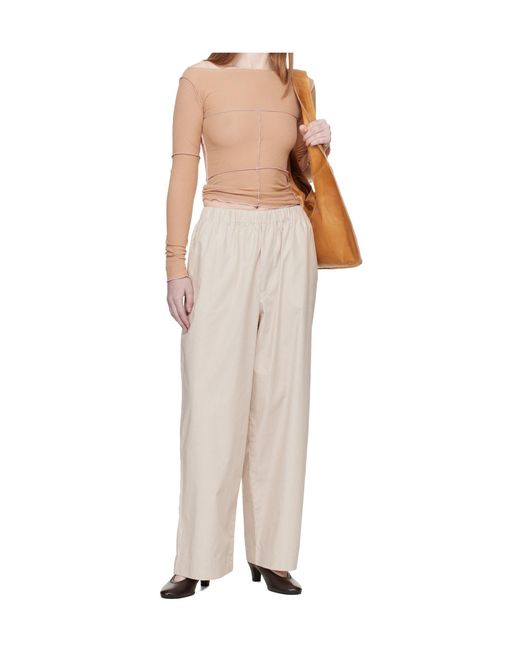 Baserange Natural Striped Elasticated Trousers