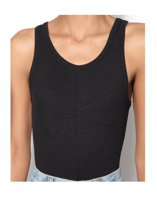 Alaïa Black Alaïa Darts Tank Top