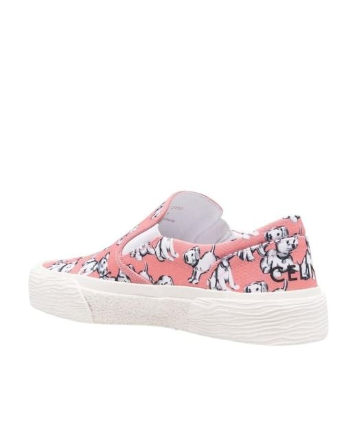 Céline Pink Logo Low-Cut Skate Shoes for men