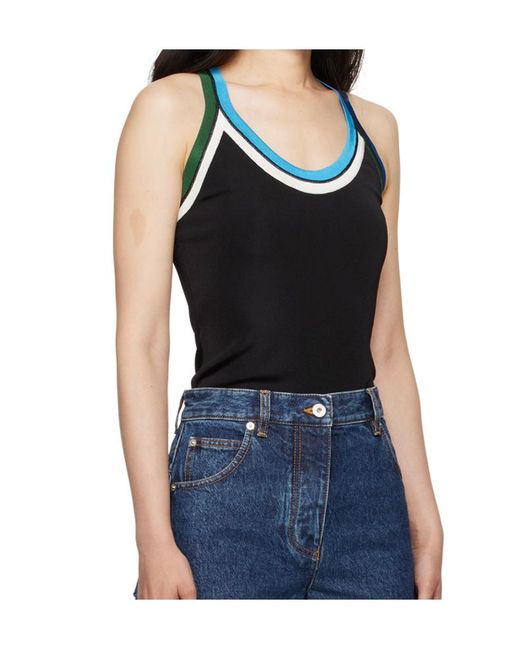 Ferragamo Black Contrast-Colored Trim Vest