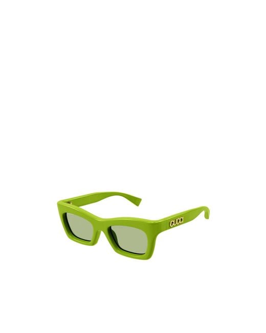 Gucci Green Eyewear Rectangular Frame Sunglasses