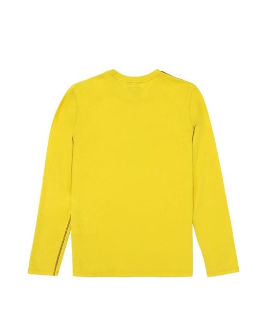 Armani Jeans Yellow T-Shirt With Round Neck And Long Sleeves for men