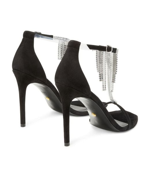 Stuart Weitzman White Logo High-Heeled Sandals