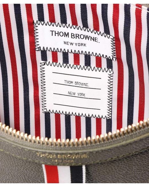 Thom Browne Gray Logo File Bag for men