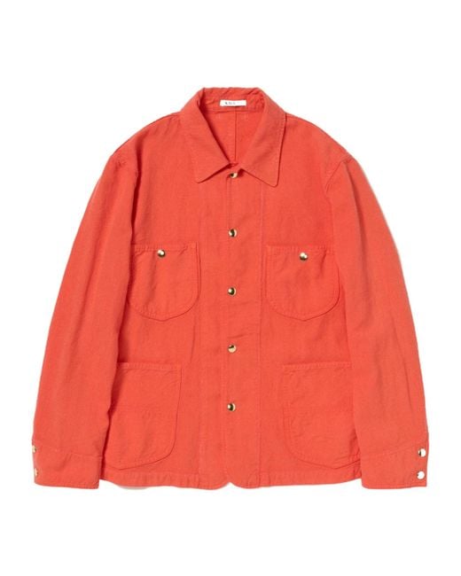 Auralee Red Long-Sleeved Jacket for men
