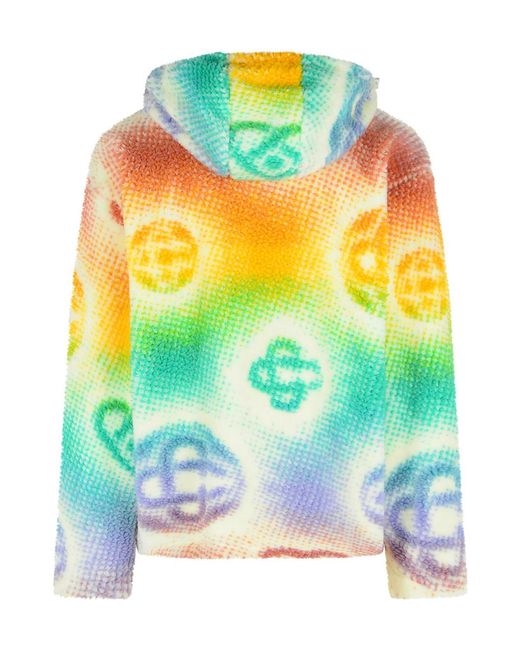 Casablanca Yellow Monogram Zip-Up Hooded Jacket for men