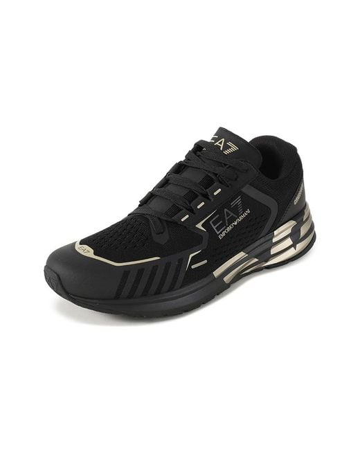 EA7 Black Lace Up Sneakers for men