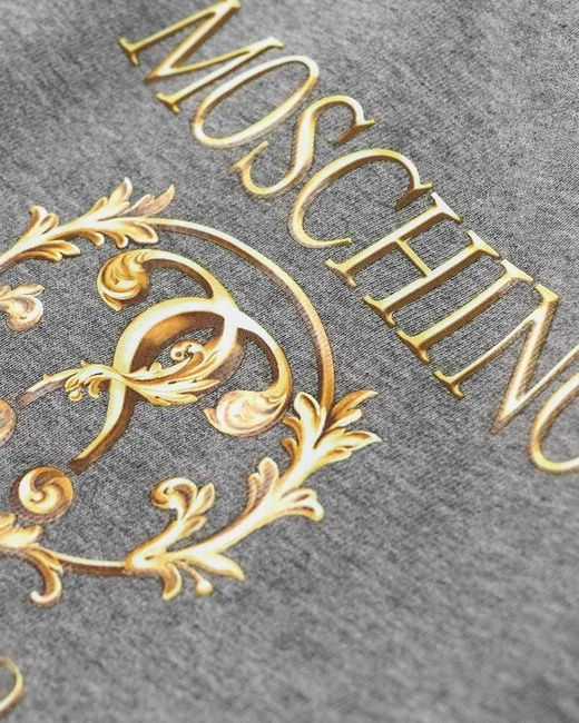 Moschino Gray Logo Printed Sweatpants