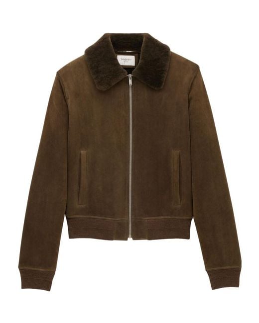 Saint Laurent Brown Bomber Jacket for men
