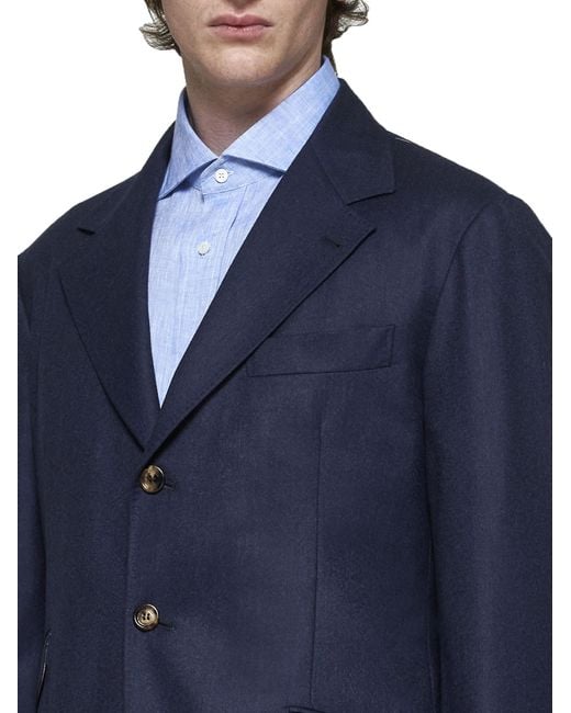 Brunello Cucinelli Blue Two-Piece Tailored Suit for men