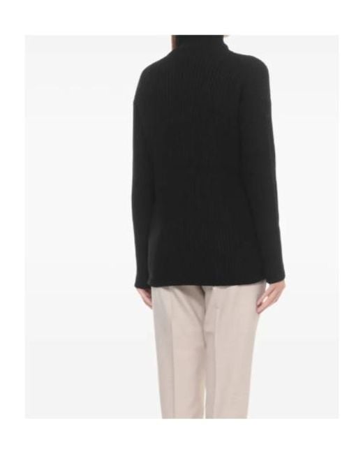 Antonelli Black Livio Ribbed Turtleneck Sweater