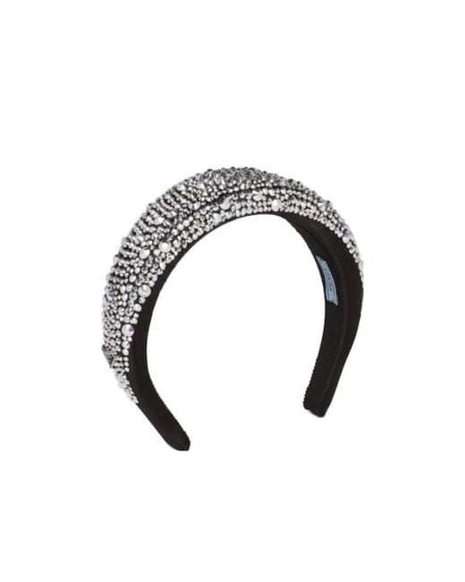 Prada Metallic Satin Headband