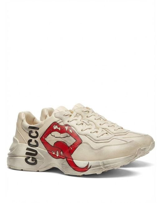 Gucci Pink Rhyton Sneaker With Mouth Print for men