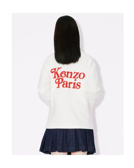 KENZO White By Verdy' Embroidered Sweatshirt Cardigan