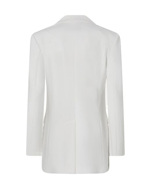 Pinko White Elegant Double-Breasted Blazer
