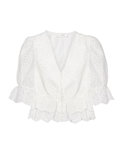 FRAME White Deco Embroidered English Cotton Smock
