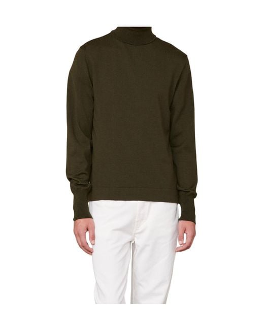 Officine Generale Green Turtleneck Sweater for men
