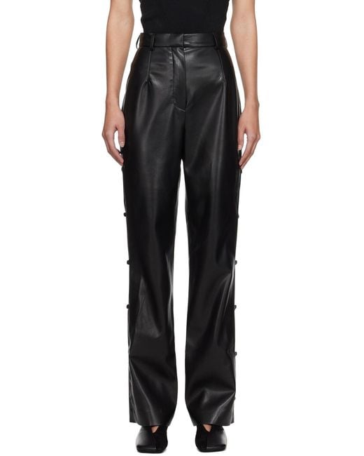 Nanushka Black Felina Straight Leg Trousers