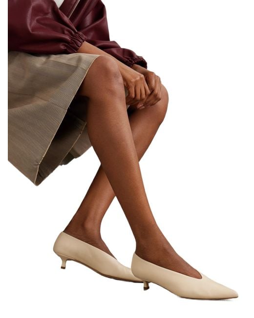 Aeyde Natural Pointedtoe Lowheel Leather Shoes